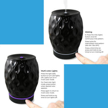 Load image into Gallery viewer, AromaHouse Aromavase Ultrasonic Ceramic Essential Oil Diffuser for Essential Oils and Fragrances Cool Mist Humidifier with Auto Shut-Off (BLACK)