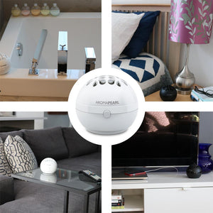 AromaHouse AromaPearl Electric and Battery Operated Personal Aromatherapy Diffuser Great for The Home, Office and for Travel (White)
