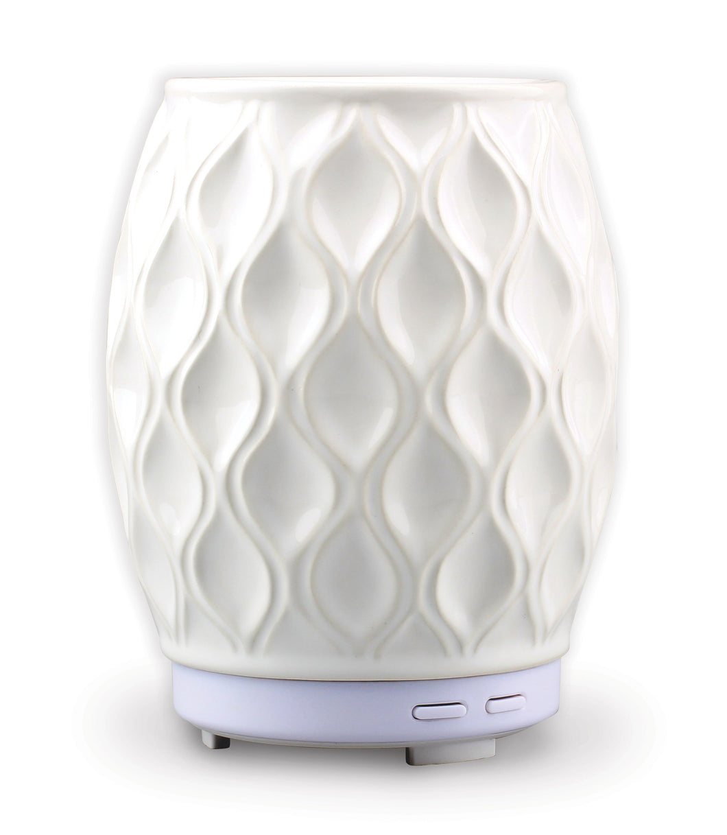 AromaHouse Aromavase Ultrasonic Ceramic Essential Oil Diffuser for Essential Oils and Fragrances Cool Mist Humidifier with Auto Shut-Off (White)