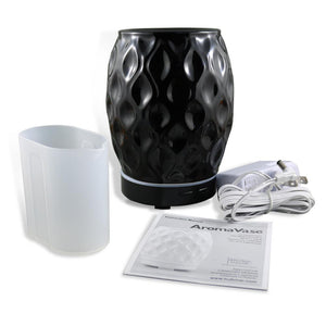 AromaHouse Aromavase Ultrasonic Ceramic Essential Oil Diffuser for Essential Oils and Fragrances Cool Mist Humidifier with Auto Shut-Off (BLACK)