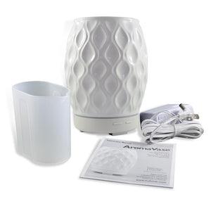 AromaHouse Aromavase Ultrasonic Ceramic Essential Oil Diffuser for Essential Oils and Fragrances Cool Mist Humidifier with Auto Shut-Off (White)